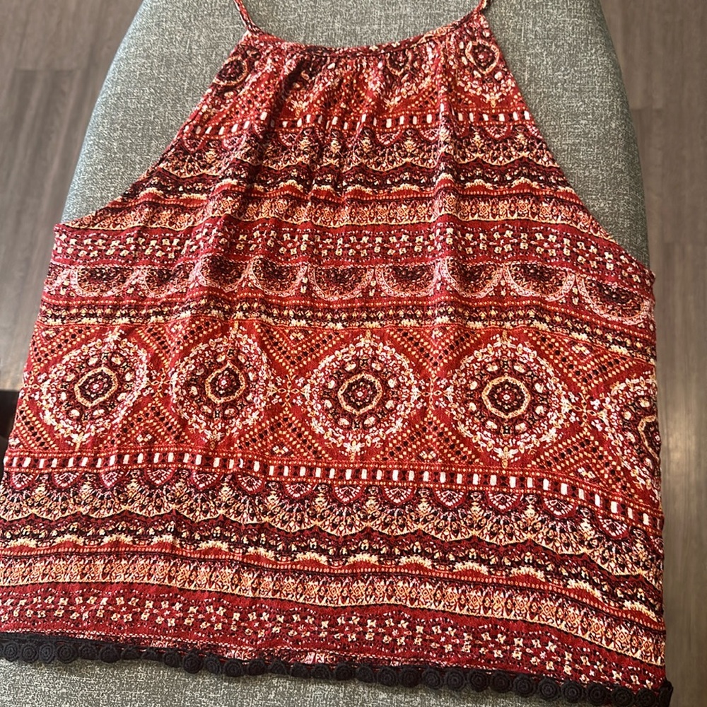 Boho Red Crop Top